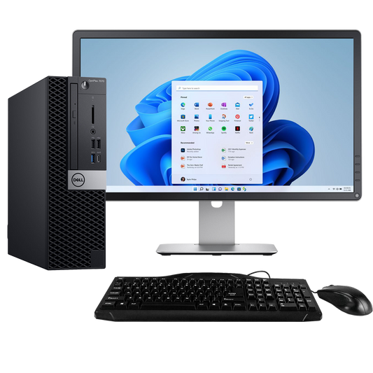 Dell OptiPlex 7070 Intel i5, 8th Gen SFF Desktop PC with 20" Monitor