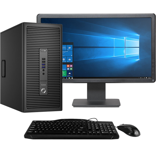 HP ProDesk 800 G1 Intel Pentium Tower PC with 19" Monitor Desktop Computers