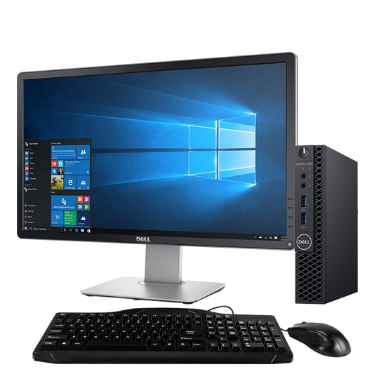 Dell OptiPlex GX3060 Intel i5, 8th Gen Micro Desktop with 23" Monitor Desktop Computers